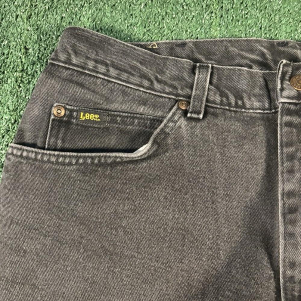 Lee Men's 5‑Pocket Black Denim Jeans 34x30 Straight Fit Leather Patch - Picture 2 of 6